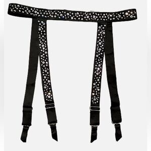 VICTORIAS SECRET | SATIN SHINE STRAP RHINESTONE GARTER BELT XS/S NWT